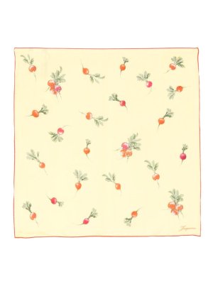 JACQUEMUS: scarves - Scarf In Beige Silk With Print