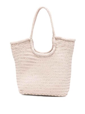 DRAGON DIFFUSION: shopper - Borsa Shopping Diagonale Beige In Pelle