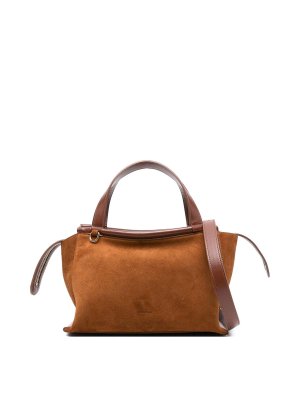 WANDLER: cross body bags - Ida Suede Top Handle Crossbody Bag