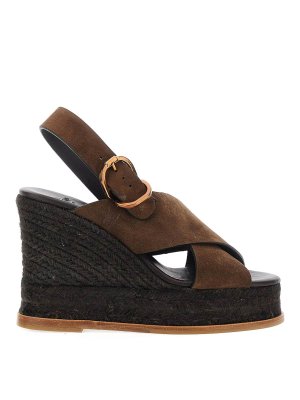 CASTANER: sandals - Dark Brown Betina Wedge Sandals