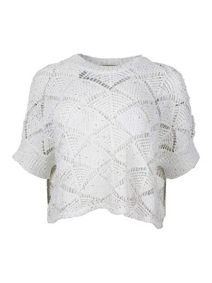 ANTONELLI FIRENZE: Strickpullover mit Rundhalsausschnitt - Rundhalspullover - Weiß