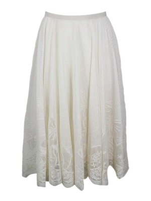 FABIANA FILIPPI: ニーレングススカート＆ミディ丈 - 膝丈/ミディスカート - クリーム