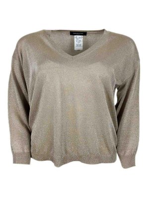 FABIANA FILIPPI: Strickpullover mit Rundhalsausschnitt - Rundhalspullover - Beige