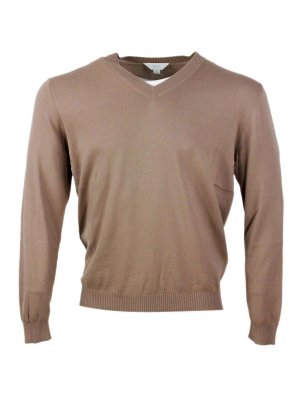 MALO: Strickpullover mit Rundhalsausschnitt - Rundhalspullover - Weiß