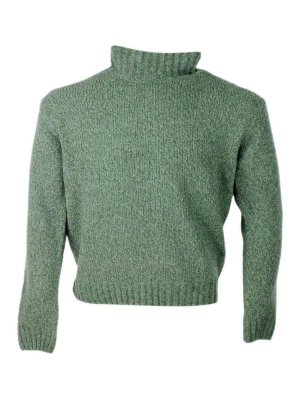 04651/A TRIP IN A BAG: Strickpullover mit Rundhalsausschnitt - Rundhalspullover - Grün