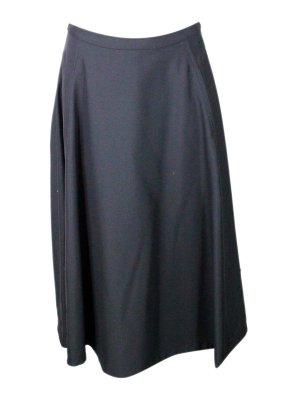 ADD: ニーレングススカート＆ミディ丈 - 膝丈/ミディスカート - 黒