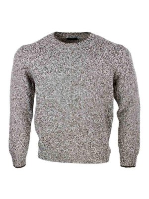 BARBA NAPOLI: Strickpullover mit Rundhalsausschnitt - Rundhalspullover - Beige