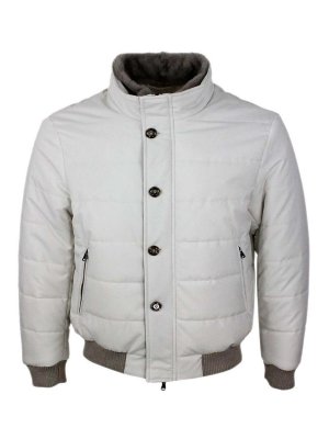 BARBA NAPOLI: Vestes-rembourrees - Blouson Rembourré - Crème