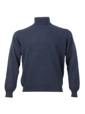 FILIPPO DE LAURENTIIS: Strickpullover mit Rundhalsausschnitt - Rundhalspullover - Blau