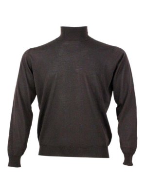 FILIPPO DE LAURENTIIS: Strickpullover mit Rundhalsausschnitt - Rundhalspullover - Braun