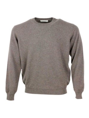 FILIPPO DE LAURENTIIS: Strickpullover mit Rundhalsausschnitt - Rundhalspullover - Braun