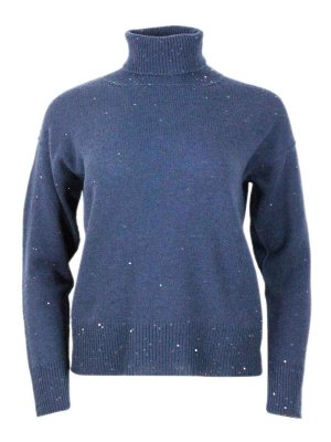 LORENA ANTONIAZZI: Suéteres con cuello pico - Suéter Cuello Redondo - Azul