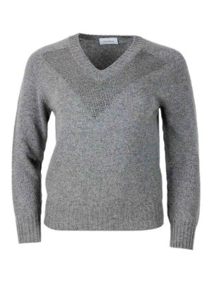 MALO: Strickpullover mit Rundhalsausschnitt - Rundhalspullover - Grau