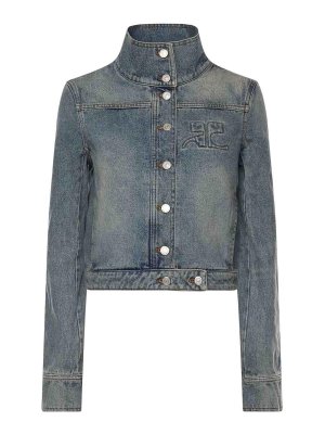 Courreges: denim jacket - Reedition Denim Jacket