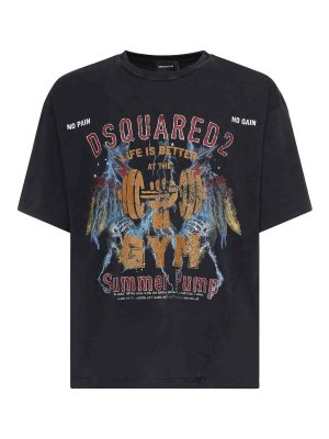 DSQUARED2: t-shirts - Jersey T-Shirt With Print