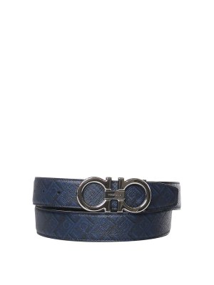 FERRAGAMO: Cinturones - Cinturón - Azul Oscuro