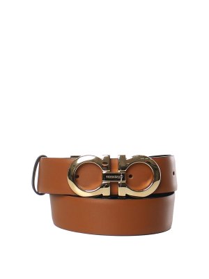 FERRAGAMO: belts - Leather Gancini Belt