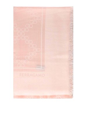 FERRAGAMO: scarves - Gancini Silk And Wool Stole
