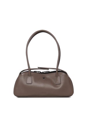 Courreges: shopper - Borsa a strisce in pelle