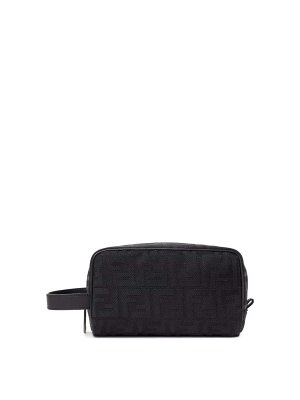 FENDI: totes bags - Small Ff Jacquard Nylon Beauty Case
