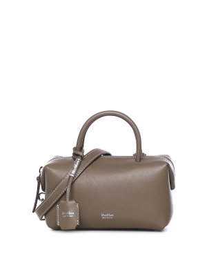 Max Mara: cross body bags - Leather Satchel Bag With Logo