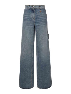 Courreges: Straight Leg Jeans - Straight Leg Jeans - Jeansblau