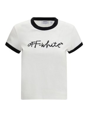 OFF-WHITE: t-shirt - T-Shirt Con Ricamo