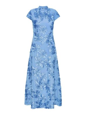 ROTATE Birger Christensen: knee length dresses - Midi Dress With Flower Embroidery