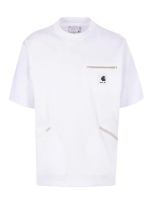 Sacai: t-shirt - X Carhartt Wip T-Shirt Con Logo