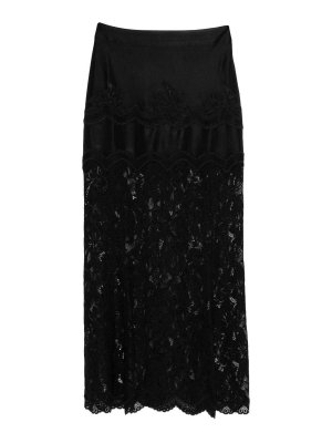 RABANNE: Knee length skirts & Midi - Lace Midi Skirt