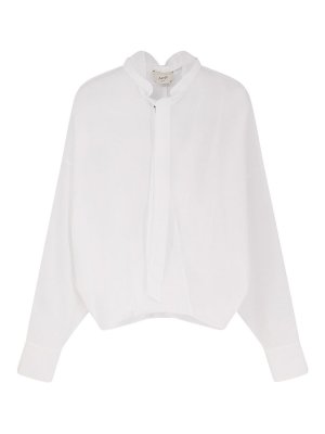 ALYSI: shirts - Cotton Shirt With Bow