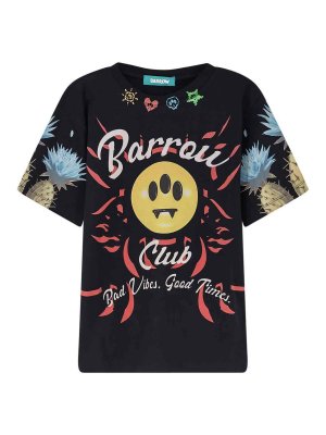 BARROW: t-shirts - Cotton T-Shirt With Multicolor Front Print