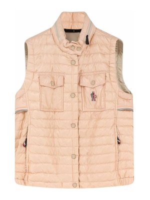 MONCLER: ダウン・ハイテクジャケット - ダウンジャケット - ヌードカラー