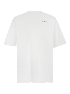 OFF-WHITE: t-shirts - Cotton T-Shirt With Front Logo