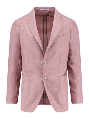 TAGLIATORE: blazers - Blazer in virgin wool, silk and linen