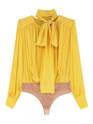 ELISABETTA FRANCHI: Tops & Débardeurs - Top - Jaune Clair