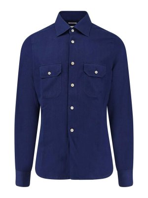 KITON: camicie - Camicia In Cotone Con Profili Impunturati