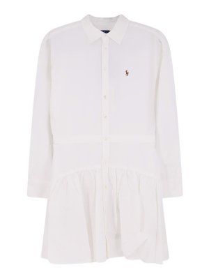 POLO RALPH LAUREN: Robe longueur genou - Robe Au Genou - Blanc