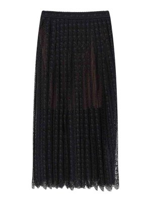 Self Portrait: Knee length skirts & Midi - Lace and organza skirt