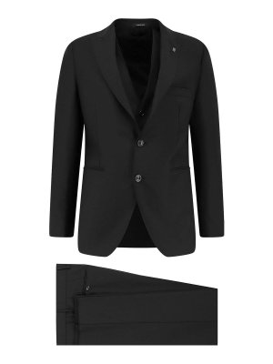 TAGLIATORE: waistcoats & gilets - Virgin wool suit with waistcoat