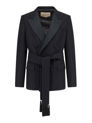 VALENTINO GARAVANI: giacche blazer - Blazer In Lana Vergine Con Cintura