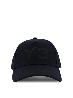 Y-3: hats & caps - Baseball Cap In Cotone