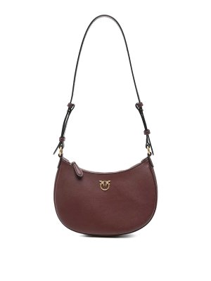 Pinko: shoulder bags - Half Moon Mini Leather Shoulder Bag