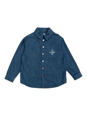 Fendi Jr: カジュアルジャケット - カジュアルジャケット - ダークブルー