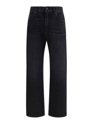 Balmain: Jeans Rectos - Vaqueros Rectos - Negro
