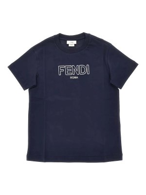 Fendi Jr: T-shirts - T-Shirt - Dunkelblau