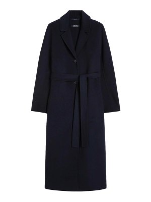 S MAX MARA: Knielange Mäntel - Knielanger Mantel - Blau