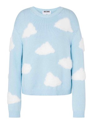 MOSCHINO: Pull col rond - Pull Col Rond - Bleu Clair
