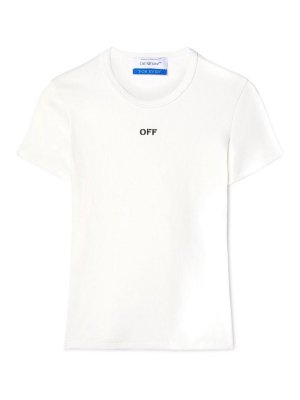OFF-WHITE: t-shirt - T-shirt base con costina Off Stamp
