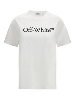 OFF-WHITE: t-shirt - T-shirt regolare da libro con grande logo